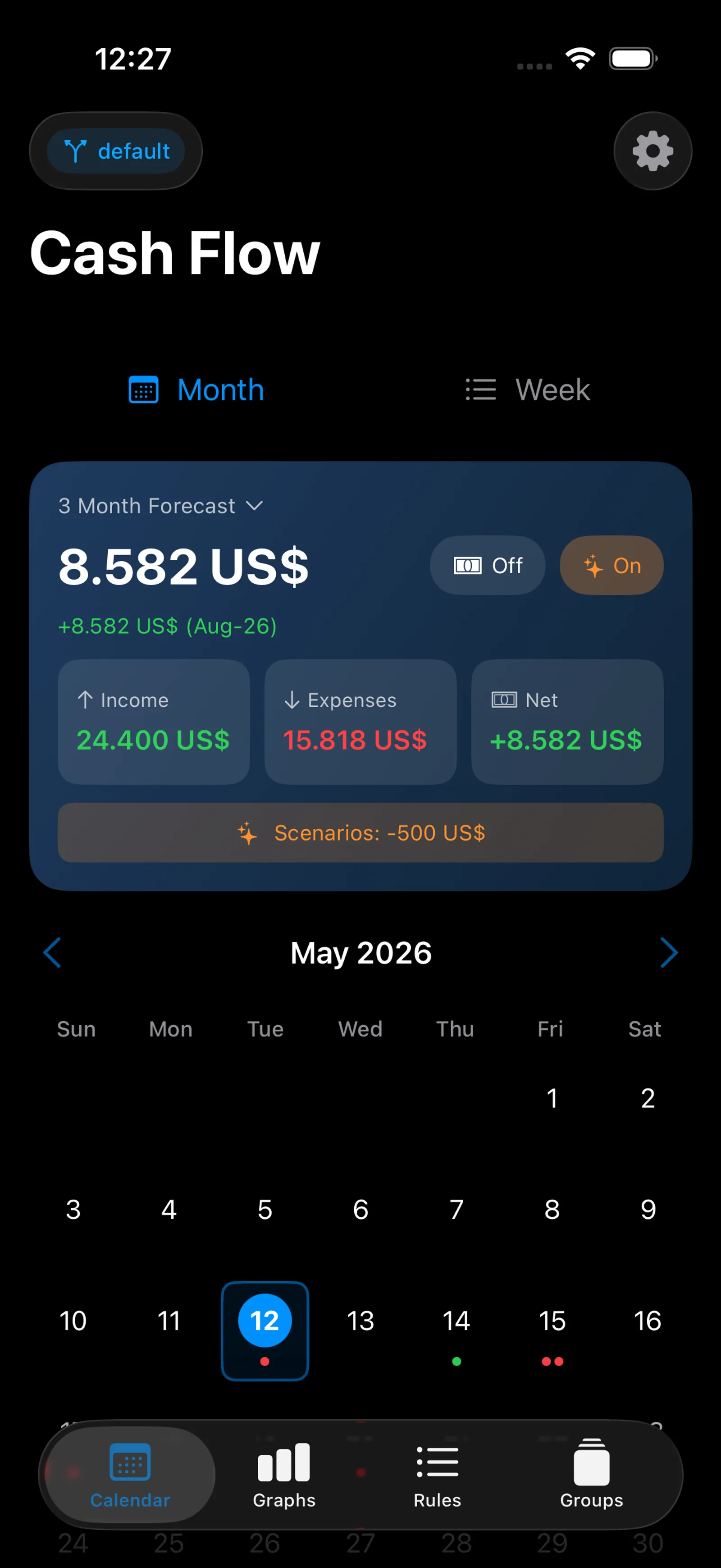CashFlow app screenshot