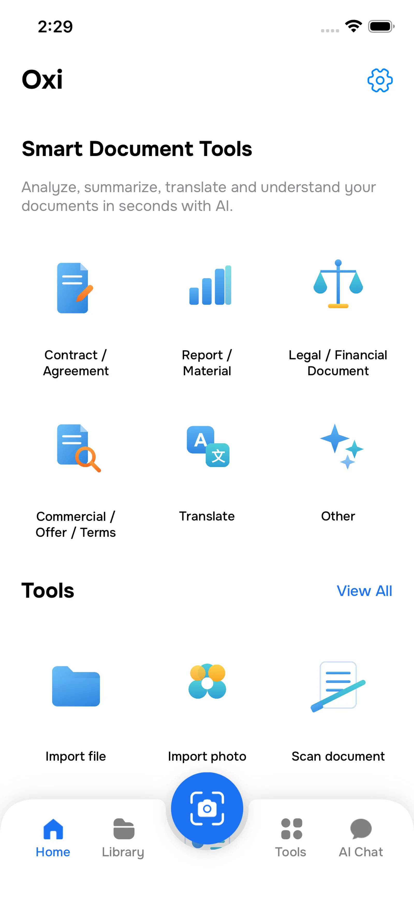 OxiPDF app screenshot
